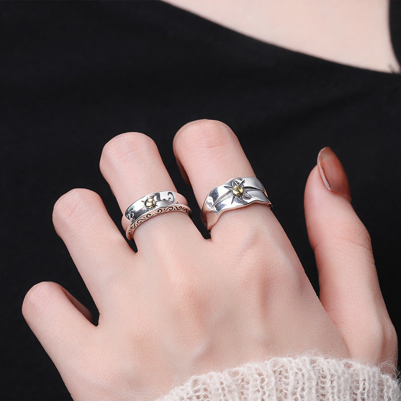 Sterling Silver Women's Indian Sun Ray Fashion Ring